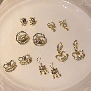 Tiger Rhinestone Glaze Alloy Earring (various Designs)