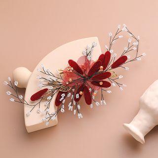 Wedding Flower Head Piece Red - One Size