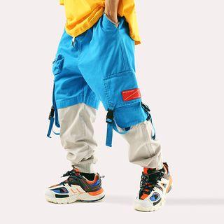 Couple Matching Colored Panel Cargo Pants