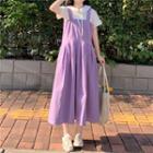 Midi Jumper Dress / Short-sleeve Shirt