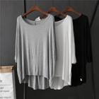 Crew-neck Long-sleeve T-shirt / Crew-neck 3/4-sleeve T-shirt