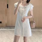 Short-sleeve A-line Buttoned Mini Dress
