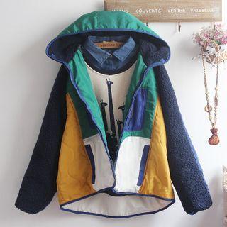 Paneled Fleece Hooded Jacket / Top / Set