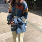 Color Block Loose Sweater As Shown In Figure - One Size