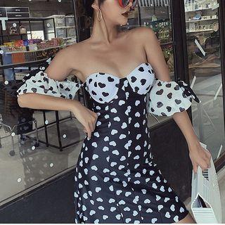 Heart Patterned Swim Dress