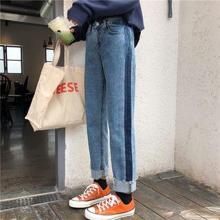 Contrast-trim Straight-fit Jeans