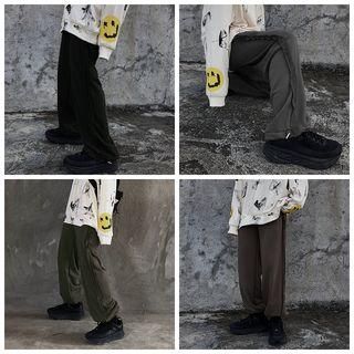 Drawstring Hem Straight-cut Pants