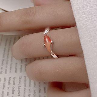 Fish Open Ring Open Ring - Tangerine & Silver - One Size