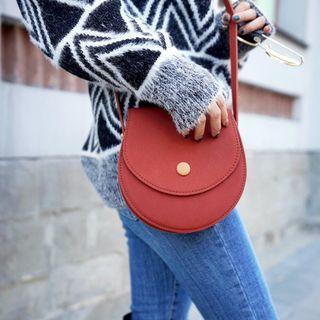 Faux-suede Flap Shoulder Bag