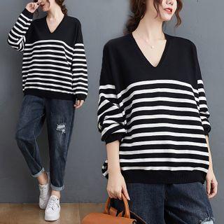 Striped Sweater Stripe - Black - One Size