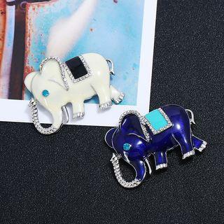 Rhinestone Elephant Brooch