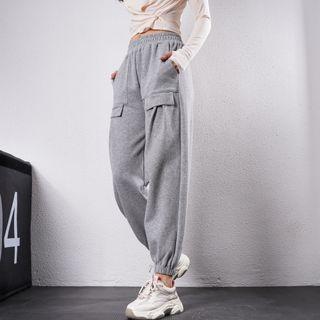 Elastic-waist Pocket Jogger Pants