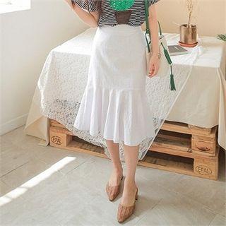 Dip-back Linen Mermaid Skirt