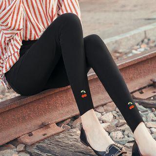 Cherry Embroidered Leggings