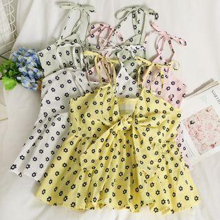 Twisted Printed Peplum Top