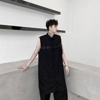 Sleeveless Buckled Shirt