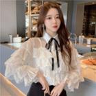 Set Of 2: Lace Bell-sleeve Blouse + Camisole