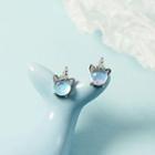 Unicorn Stud Earring 1 Pair - Silver - One Size