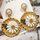 Faux Pearl Daisy Dangle Earring As Shown In Figure - One Size