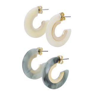 Marble Wide Hoop Earrings