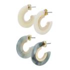 Marble Wide Hoop Earrings