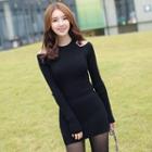 Cutout-shoulder Knit Dress