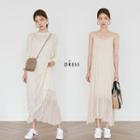 Set: Knit Maxi Dress + Spaghetti-strap Maxi Dress