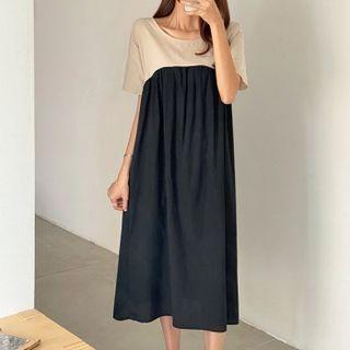 Tie-back Color-block Dress
