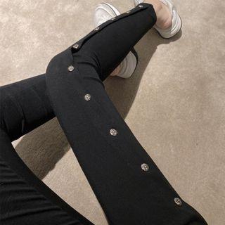 Button Detail Skinny Pants