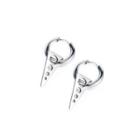 Simple Personality Triangle Circle 316l Stainless Steel Stud Earrings Silver - One Size