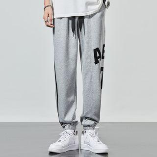 Lettering Straight Leg Jogger Pants