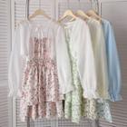 Set: Long-sleeve Light Cardigan + Floral Strap Dress/ Light Cardigan (various Designs)