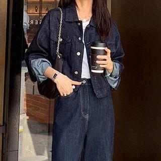 Set: Denim Jacket + Straight Leg Jeans