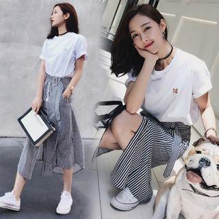 Set: Short-sleeve Top + A-line Dress