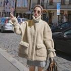 Genuine Shearling Buckled Collar Zip Jacket