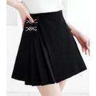 Horsebit-accent Pleated Skort