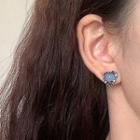 Heart Ear Stud 1 Pair - Light Blue - One Size