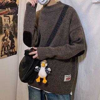 Elbow-patch Melange Sweater
