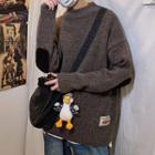 Elbow-patch Melange Sweater