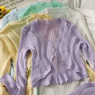 Open-front Light Knit Cardigan In 6 Colors