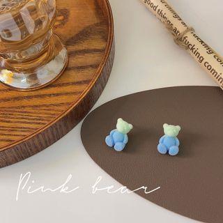 Bear Ear Stud Blue - One Size