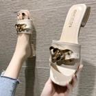 Square-toe Chained Slide Sandals