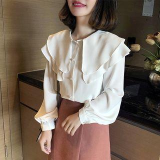 Double Collar Chiffon Blouse
