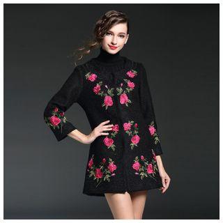 Flower Embroidered Long Jacket