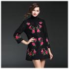 Flower Embroidered Long Jacket