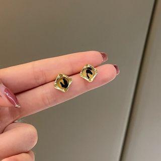 Leopard Print Square Stud Earring / Clip-on Earring
