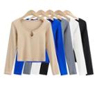 Long-sleeve Keyhole T-shirt