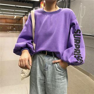 Letter Sweatshirt Purple - One Size