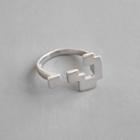 925 Sterling Silver Geometric Open Ring Silver - 14