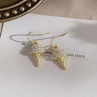 Faux Pearl Ice Cream Drop Earring 1 Pair - Faux Pearl Ice Cream Drop Earring - Gold - One Size